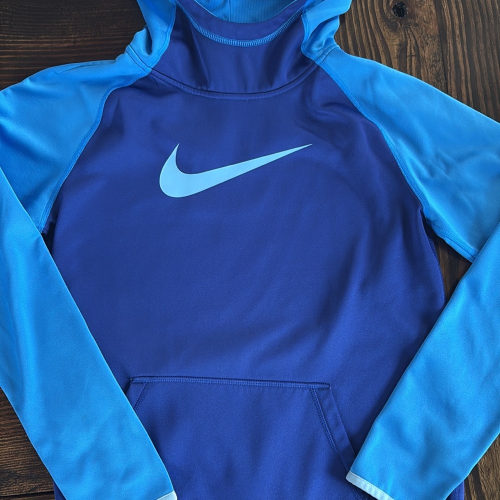 Nike Blue Contrast Hoodie with Swoosh
